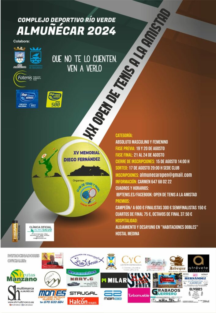 Cartel XX Open de Tenis a la Amistad Almuñécar