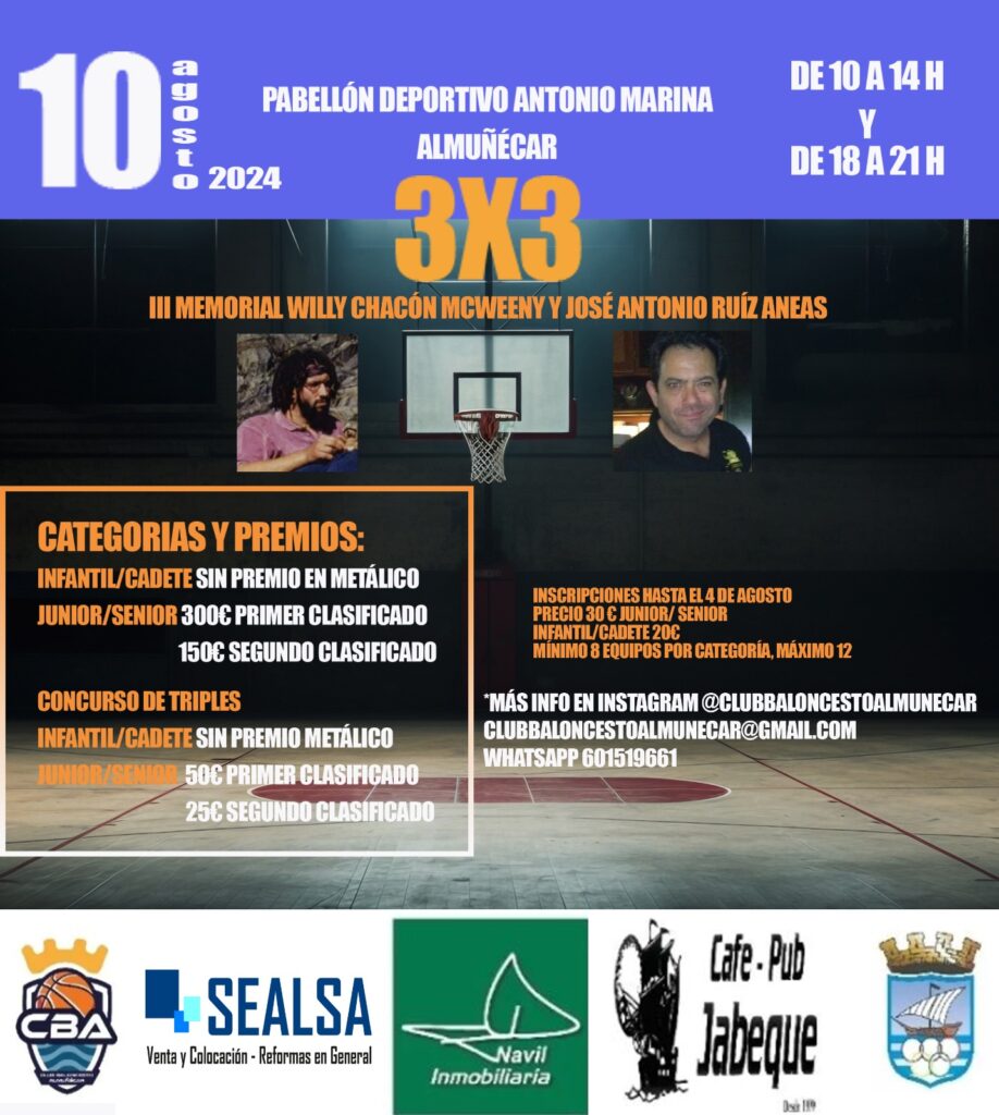 III Torneo Basket 3×3 “Memorial José Antonio Ruiz Aneas y Willy Chacón Mcweeny” 2024