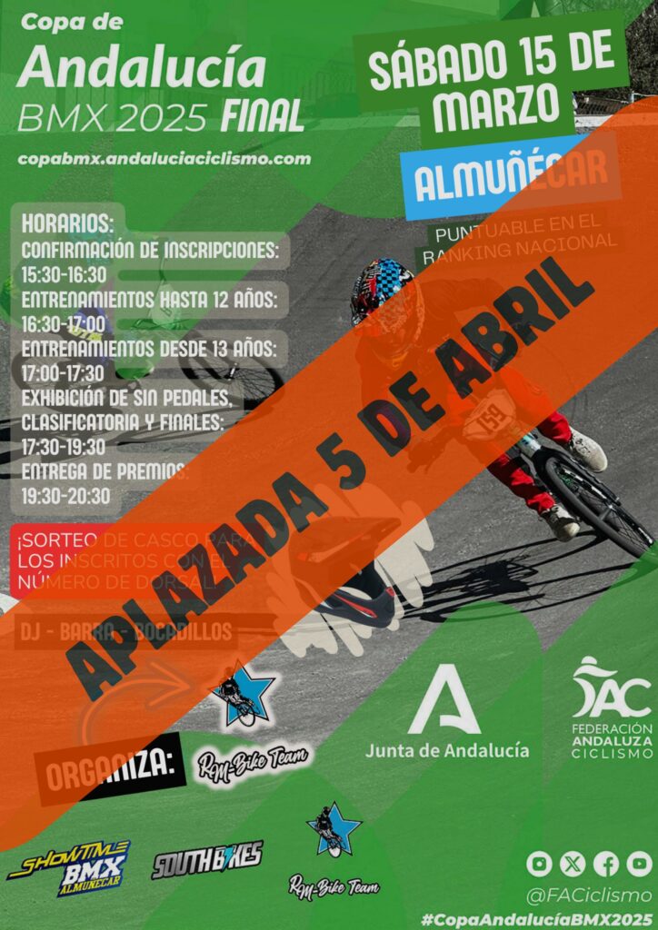 Almuñécar aplaza Copa Andalucía BMX al 5 de abril