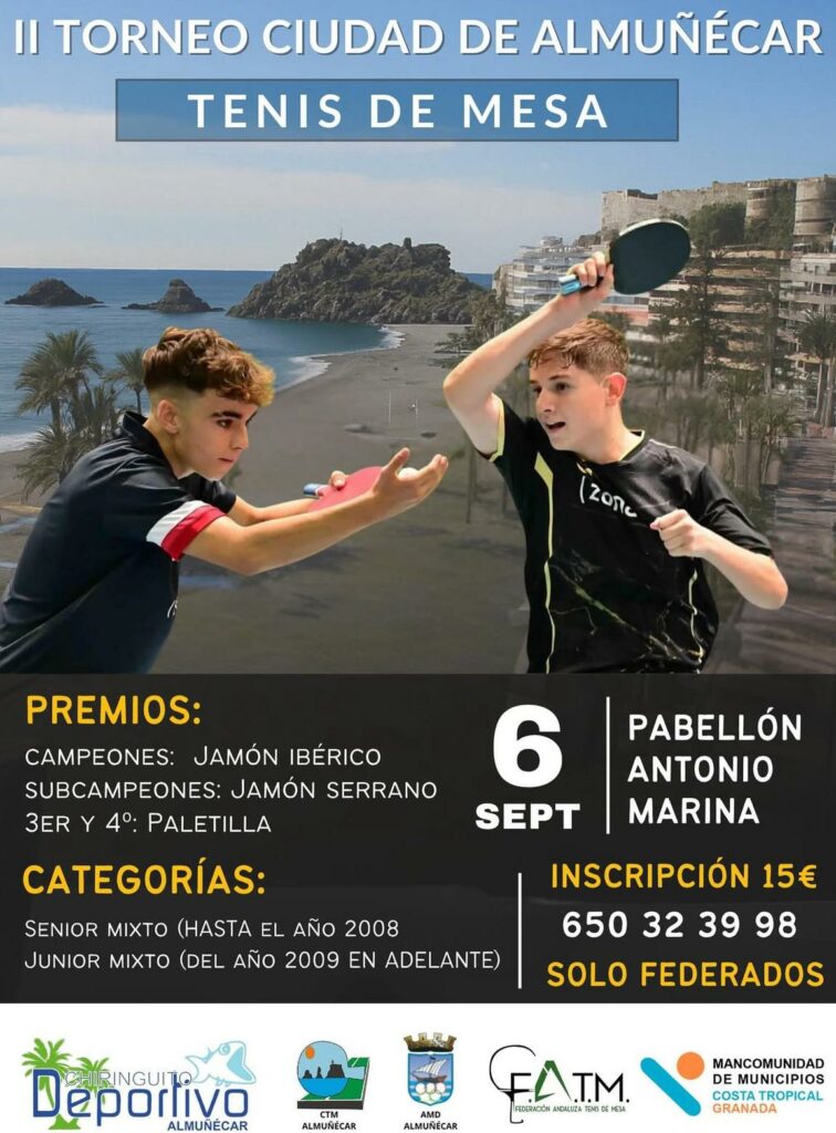 Cartel oficial II Torneo de Tenis de Mesa “Ciudad de Almuñécar”